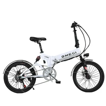 Электрический Складной Велосипед с двумя Колесами, Электровелосипеды 20 Дюймов 48 В 300 Вт 10 Ач, Белый/Черный Электрический Мини-велосипед Для взрослых, Съемная Летучая мышь
