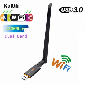 1200 Мбит/с USB Беспроводной Wifi Адаптер 2,4 ГГц 5,8 ГГц RTL8812BU Беспроводная сетевая карта переменного тока ПК Wifi Приемник Для MAC/Liunx OS/Windows7/8