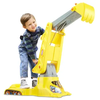 Игрушечный экскаватор с поворотным механизмом для сидения и выгрузки песка, игровой набор для выгребания и выгрузки с краном для детей, Желтый- Toys For Kids T