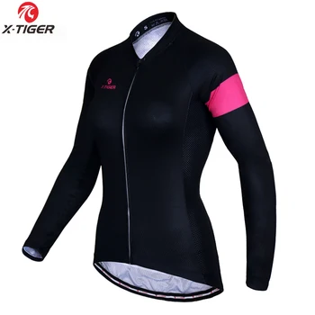 X-Tiger Женская Зимняя Простая Классическая Профессиональная Женская одежда для велоспорта, Сохраняющая тепло, Джерси для велоспорта, Термо-Флисовая одежда для велоспорта