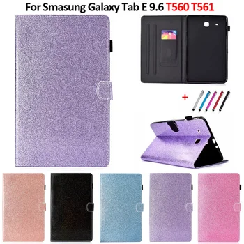 Сверкающий Блестящий Флип-кошелек с Подставкой, Чехол для планшета Samsung Galaxy Tab E 9.6, Чехол Для Samsung Tab E 9.6 T560 SM-T560 T561