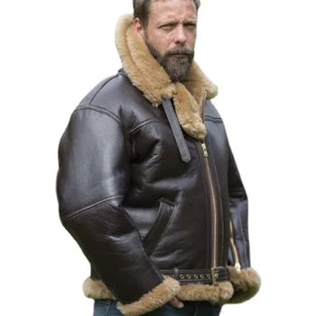 Модные мужские толстые зимние куртки для мужской верхней одежды и пальто из искусственного меха с шерстяной подкладкой на молнии