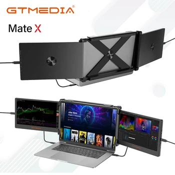 GTMEDIA MATE X Портативный двухэкранный монитор 11,6 дюймов IPS FHD с двойным экраном с возможностью поворота на 195 градусов, Поддержка ноутбука 13,1-17,3 дюйма