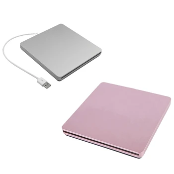 Внешний DVD-привод USB 2.0 Портативный DVD-привод для ноутбука Pro Air Windows 7/8/10 Серебристый