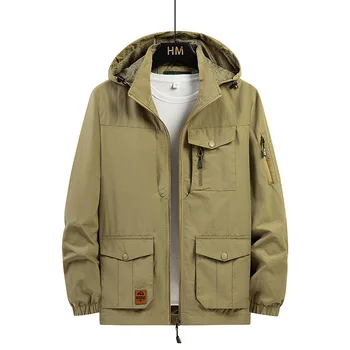 Мужская куртка-бомбер 2023, Новая военная тактическая куртка, Водонепроницаемая ветровка с несколькими карманами, повседневное весенне-осеннее пальто, тонкое