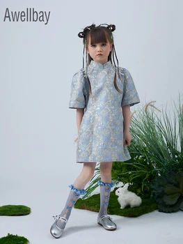 тяжелая промышленность, высококачественное китайское платье для девочек по индивидуальному заказу, национальный стиль маленькой девочки, улучшенный чонсам, высококлассный темперамент