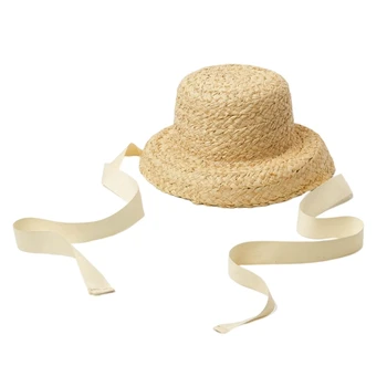 Летняя пляжная шляпа для девочек, Защитная соломенная кепка, Универсальные аксессуары для головы детей